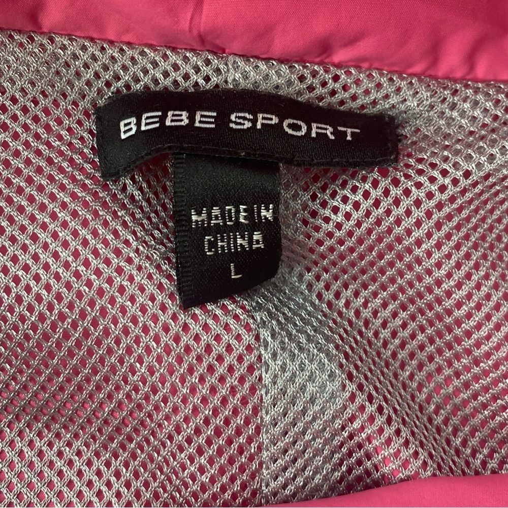 Bebe Sport Relaxed-Fit Hooded Jacket Pink Womens L Large Lightweight Windbreaker - Picture 10 of 13